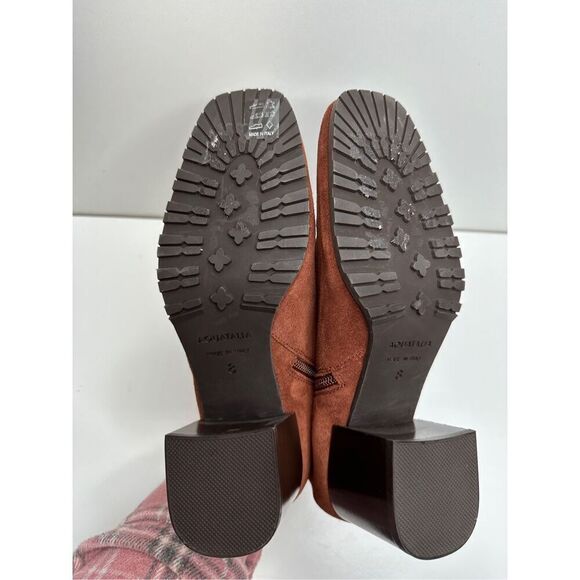 Aquatalia Boots Womens Size 8 Block Heel Ginger Suede Ankle Booties Leather - Picture 12 of 13